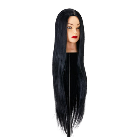Gabbiano WZ2 hairdressing training head, synthetic hair, color 1#, length 24" - BVShop