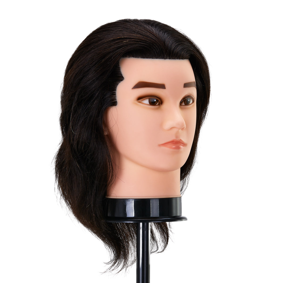 Gabbiano WZ3 hairdressing training head, natural hair, color 1#, length 8" - BVShop