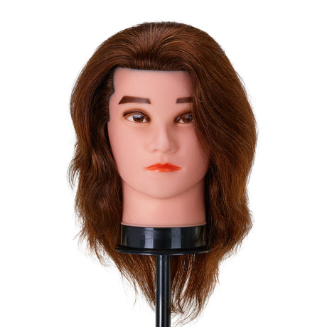 Gabbiano WZ3 hairdressing training head, natural hair, color 4#, length 8" - BVShop
