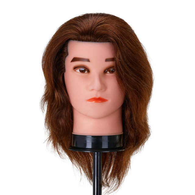Gabbiano WZ3 hairdressing training head, natural hair, color 4#, length 8" - BVShop