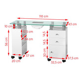 Glass desk with 013b absorber, white - BVShop