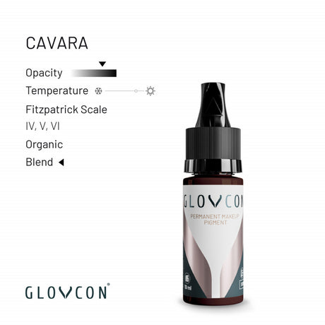 Cavara deep warm brown PMU pigment for defined brows