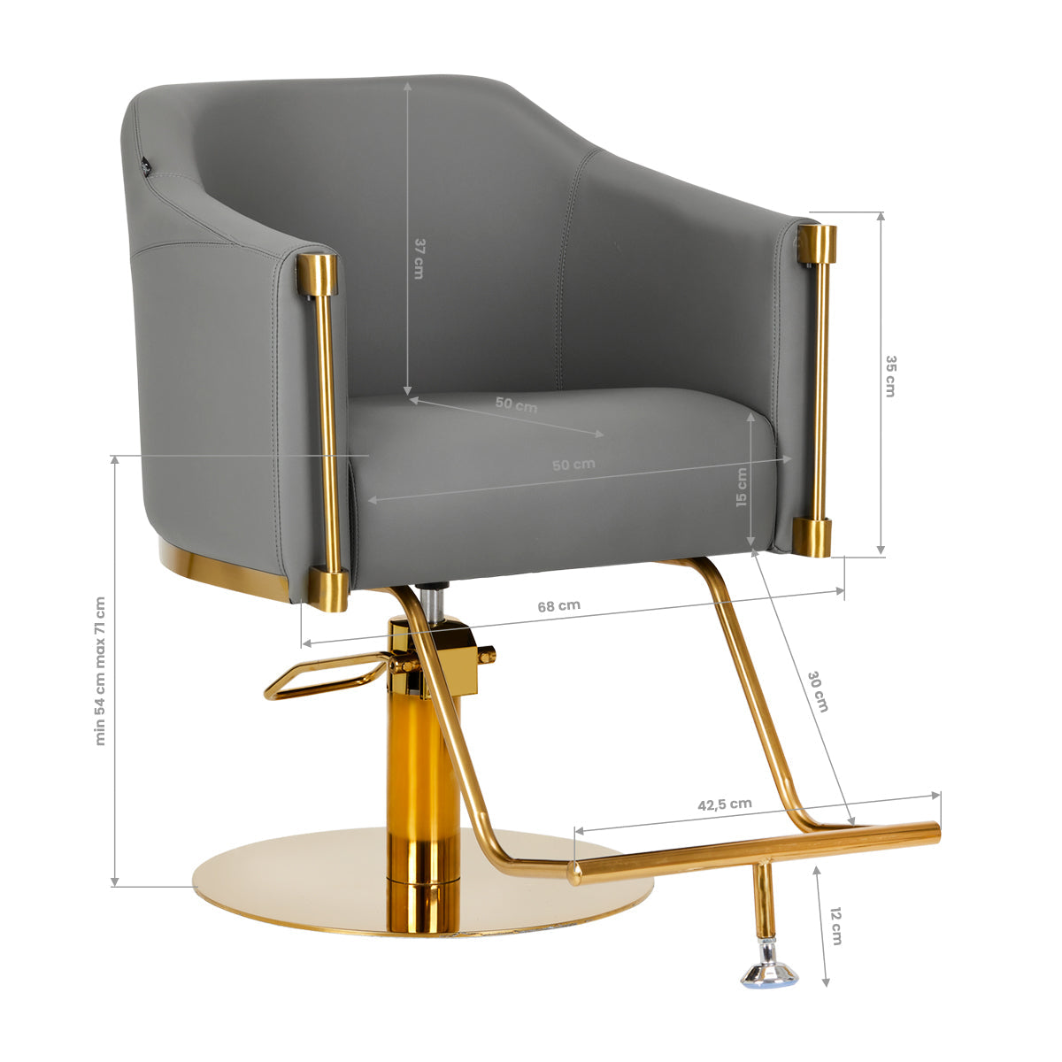 Hairdressing chair Burgos Gold Gray - BVShop