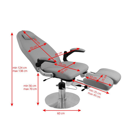 Hydraulic podiatry chair azzurro 713a gray - BVShop
