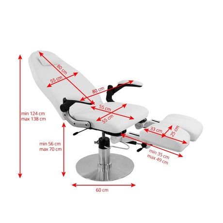 Hydraulic podiatry chair azzurro 713a white - BVShop
