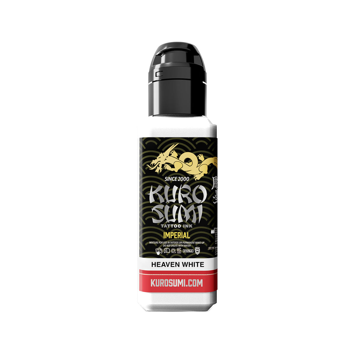 Kuro Sumi Imperial Heaven White 44ml professional white tattoo ink for highlights and contrast work