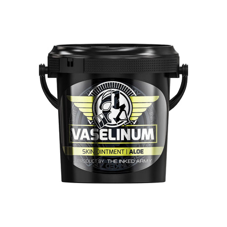 Inked Army Vaselinum Aloe with Aloe Vera Extract 1000ml bottle, showcasing clear container with green label and product details.