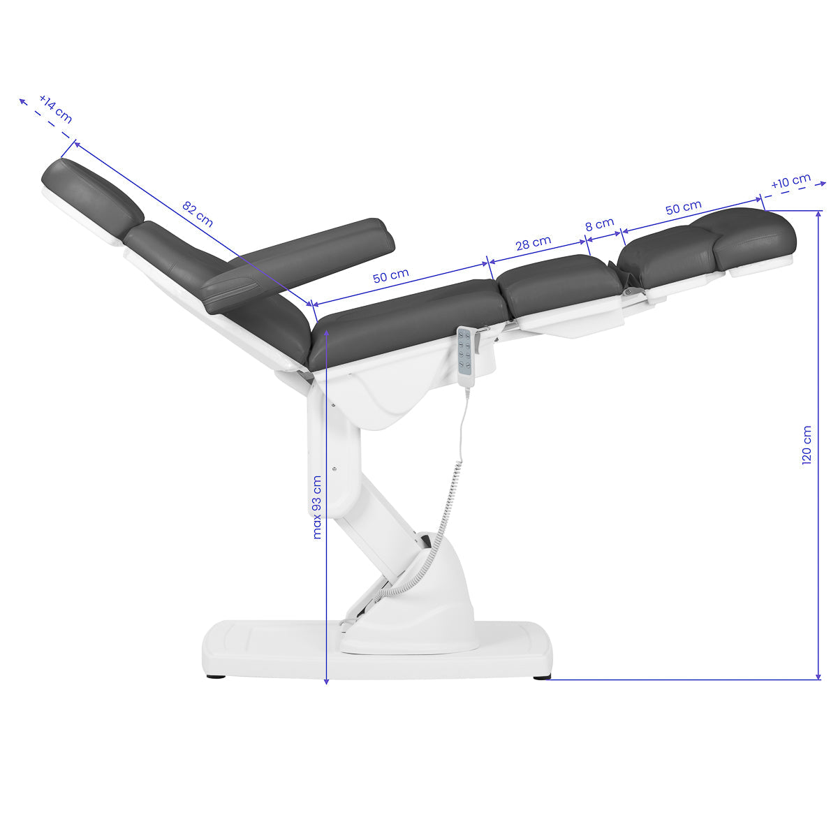 Kate electric podiatry chair, 4 actuators, gray - BVShop