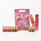 Open Biotek Lip Kit with ten 5ml lip glosses in various shades, displayed on a neutral background.