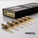 Kwadron Cartridge System Liner Essential Pack with 18 disposable tattoo cartridges in various sizes for professional tattooing.