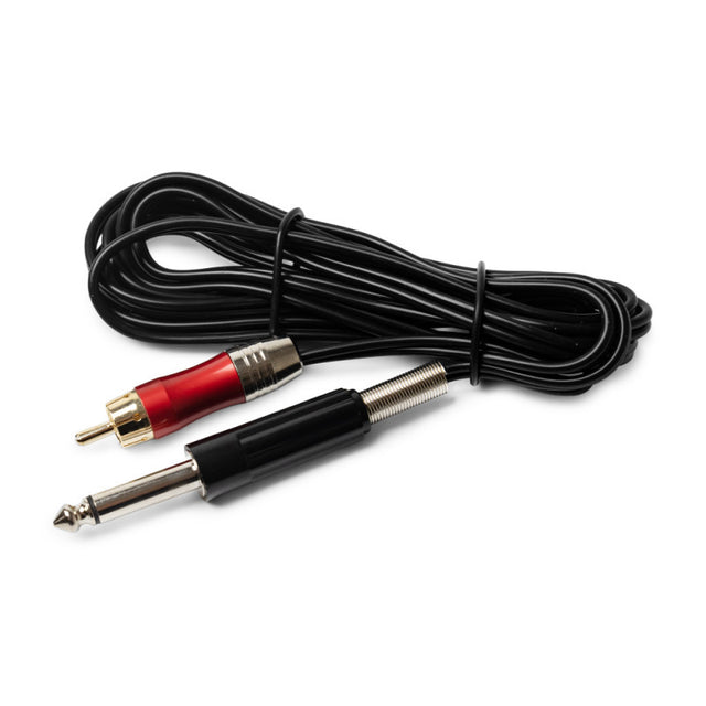 Kwadron RCA connector and jack Highline 2m straight black audio cable with connectors visible on each end