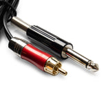 Kwadron highline 2m RCA connector and jack cable in straight black, showing the connectors and cable layout.