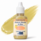 Li Pigments Forever Areola & Skin Lemon Lime Pigment 12ml - bottle with liquid pigment colour swipe