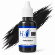 Li Pigments Micro Colors H2O Soft Black Practice Pigment 12ml — bottle with a liquid pigment colour swipe