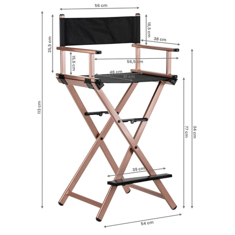 MAKE-UP CHAIR ALUMINUM ROSE GOLD - BVShop