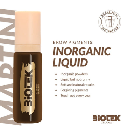 Biotek Martini Pigments 15ml, vibrant cosmetic pigment in a clear bottle with a black cap, showcasing bright color and branding.