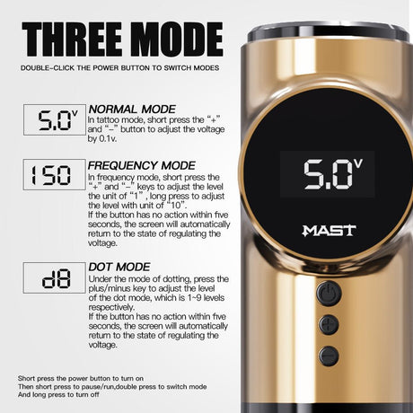 Mast Archer 5 Star Wireless Dotwork Tattoo Machine Pen 3.5mm Stroke - BVShop