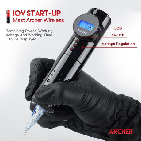 Mast Archer Wireless Tattoo Machine Pen 3.5mm stroke Pink - BVShop