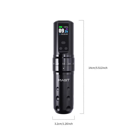 Mast Fold 2 Pro wireless tattoo machine with foldable design and ergonomic grip for precise tattooing.
