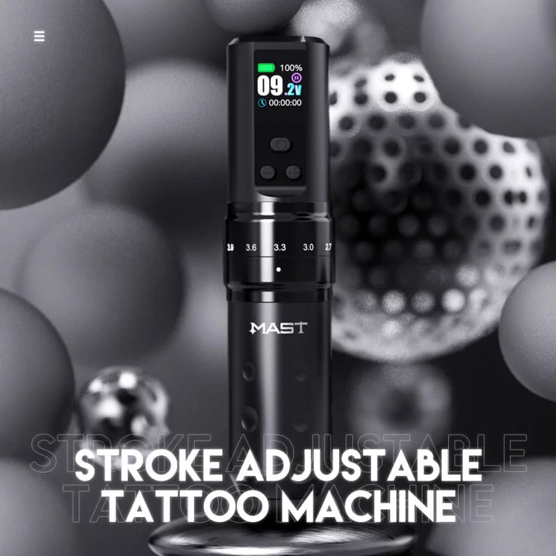 Mast Fold 2 Pro wireless tattoo machine with foldable design and ergonomic grip, ready for professional tattooing.