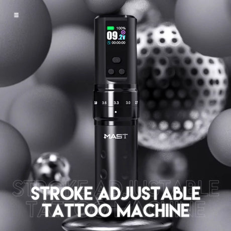 Mast Fold 2 Pro wireless tattoo machine with foldable design and ergonomic grip, ready for professional tattooing.
