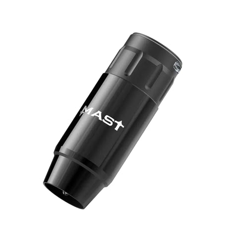 Mast Tour Wireless Battery showing compact black rechargeable power bank with USB ports and branding.