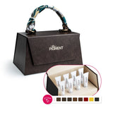The Pigment Microblading Pigments Collection with 8 bottles of 10ml each, featuring various shades in a compact collection.