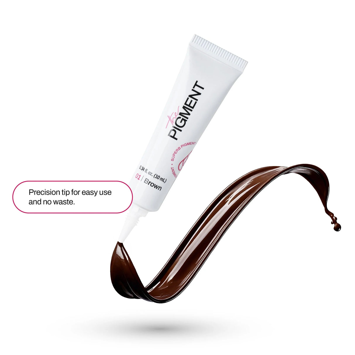 Microblading pigment in golden brown by The Pigment, 10ml bottle with a clear label and cap, suitable for cosmetic tattooing.