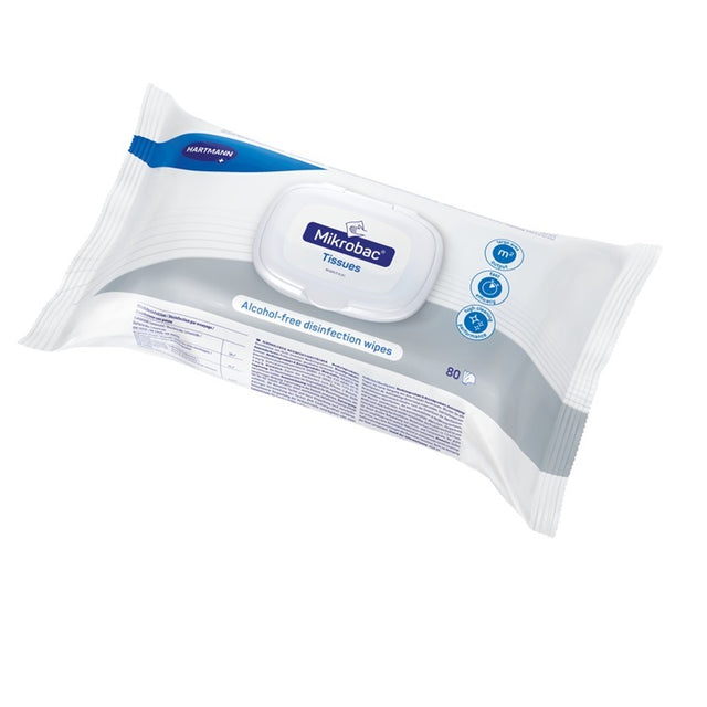 Mikrobac Tissues alcohol-free surface disinfection wipes 18cm × 20cm, 80pcs