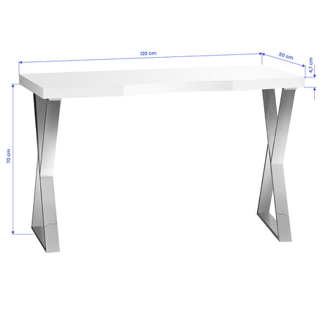 Momo 04-SL Cosmetic Desk with spacious surface and sleek design, featuring multiple drawers for makeup and beauty organization.