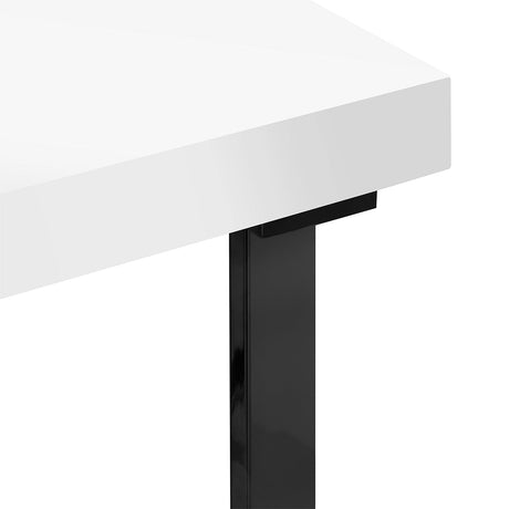 Momo 05-BL cosmetic desk with sleek blue finish, featuring spacious tabletop and storage compartments for beauty accessories.