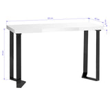 MOMO Momo 05-BL cosmetic desk with sleek black finish, featuring a spacious tabletop and storage drawers for makeup and beauty tools.