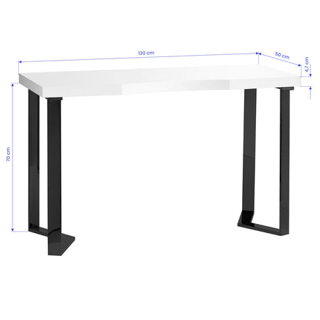 MOMO Momo 05-BL cosmetic desk with sleek black finish, featuring a spacious tabletop and storage drawers for makeup and beauty tools.