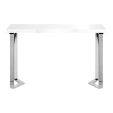 Momo 05-SL cosmetic desk with white finish, spacious tabletop, and storage compartments for makeup and beauty essentials.