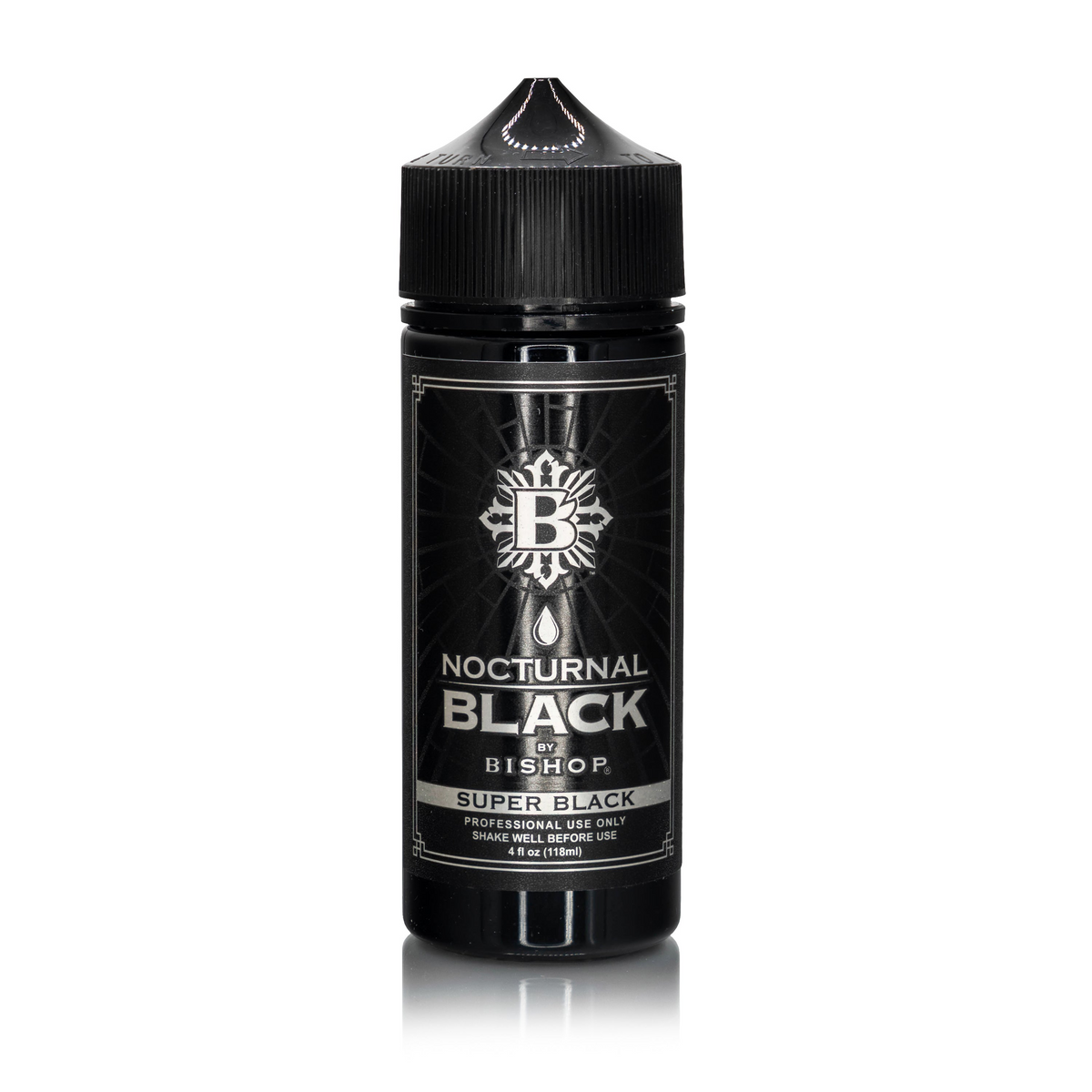 Nocturnal By Bishop Super Black 118ml — φιάλη σε λευκό φόντο