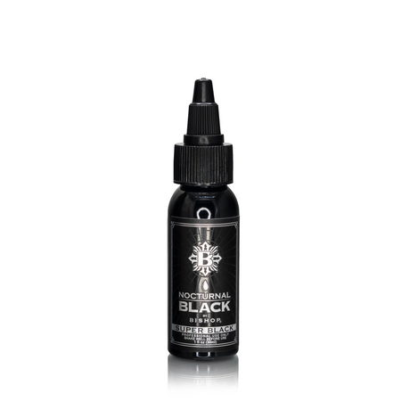Nocturnal By Bishop Super Black 30ml — φιάλη σε λευκό φόντο