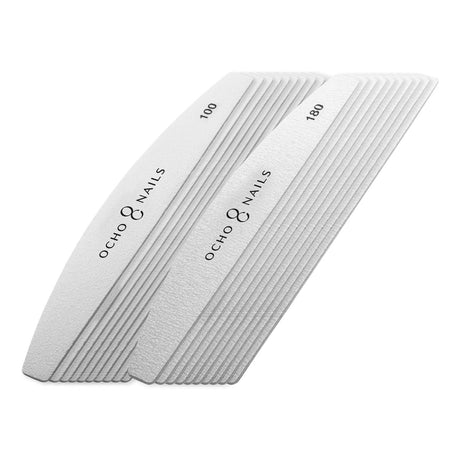 Ocho Nails half-moon metal core file + papers 100/180 20 pcs. - BVShop