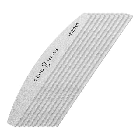 Ocho Nails half-moon slim file 180/240 10 pcs. - BVShop