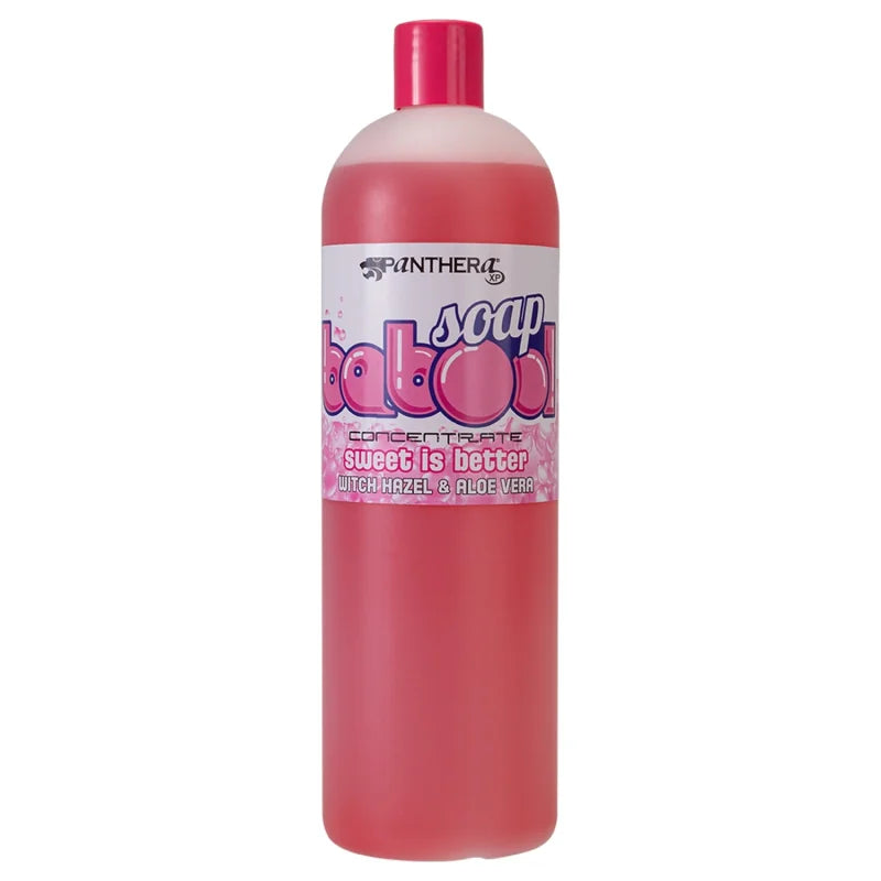 PANTHERA Babool Soap Concentrate bottle in 500ml and 1000ml sizes, featuring a label with natural soap ingredients.