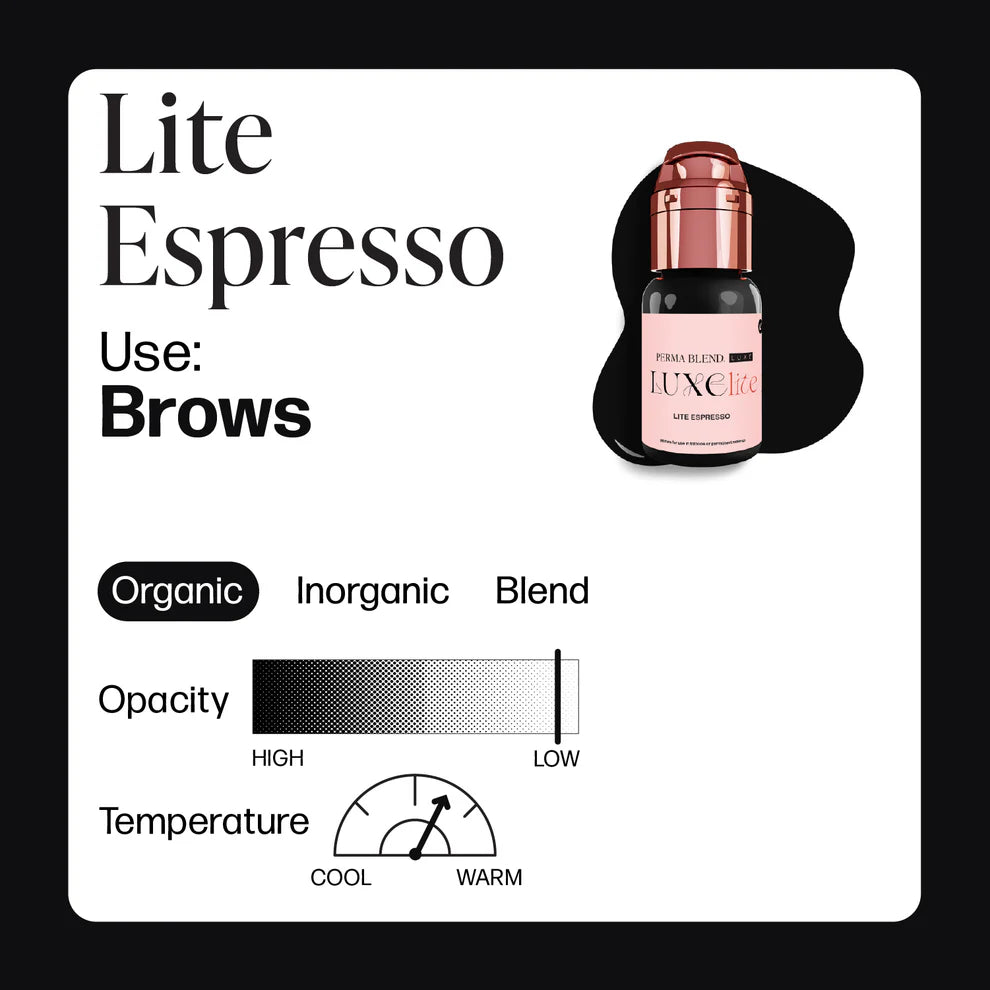 Perma Blend Lite Espresso PMU pigment color information for brows