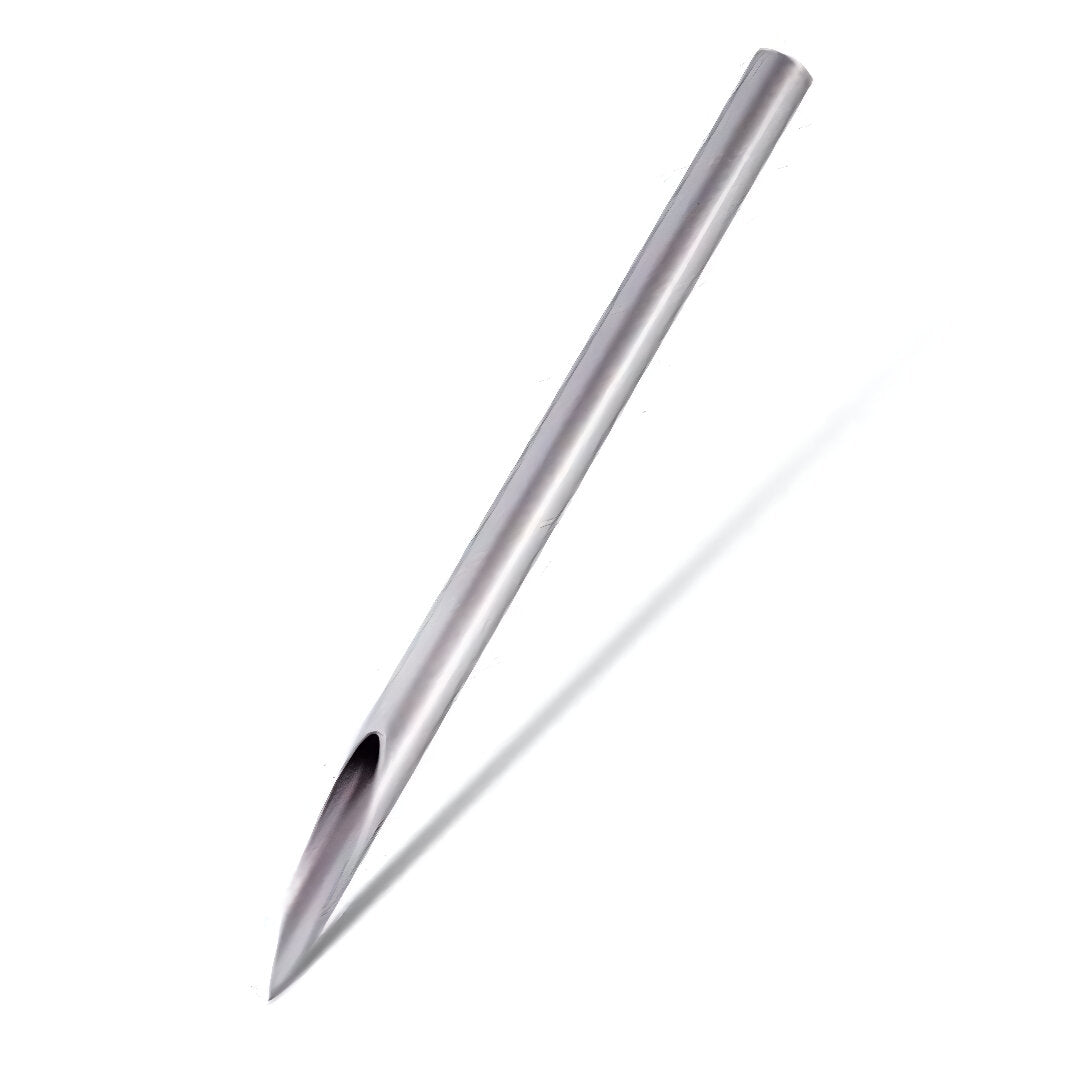 Set of 5 BVShop piercing needles with straight, precision tips for professional body piercing procedures.