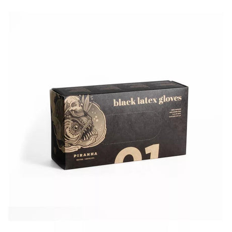 Piranha Black Nitrile Gloves 100pcs S/M/L - BVShop