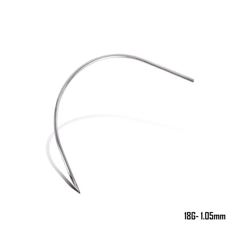 BVShop precision straight and curved piercing needles for professional body jewelry piercing procedures.