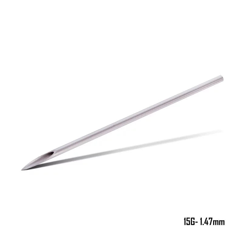 Killer Ink Precision Straight Piercing Needles for professional body piercing, arranged in a sterile packaging.