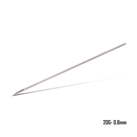 Killer Ink Precision Straight Piercing Needles arranged in a row for professional body piercing procedures.