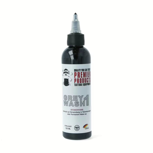 Greywash 1 pigment bottle by Premier Products Ink, 120ml container of grey ink for artistic and craft projects.