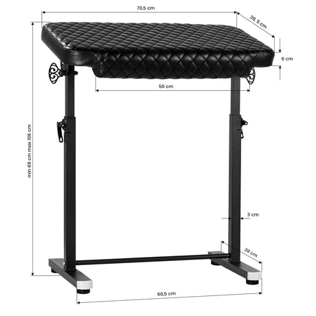 Pro Ink 718 Tattoo Armrest Black Quilted B - BVShop