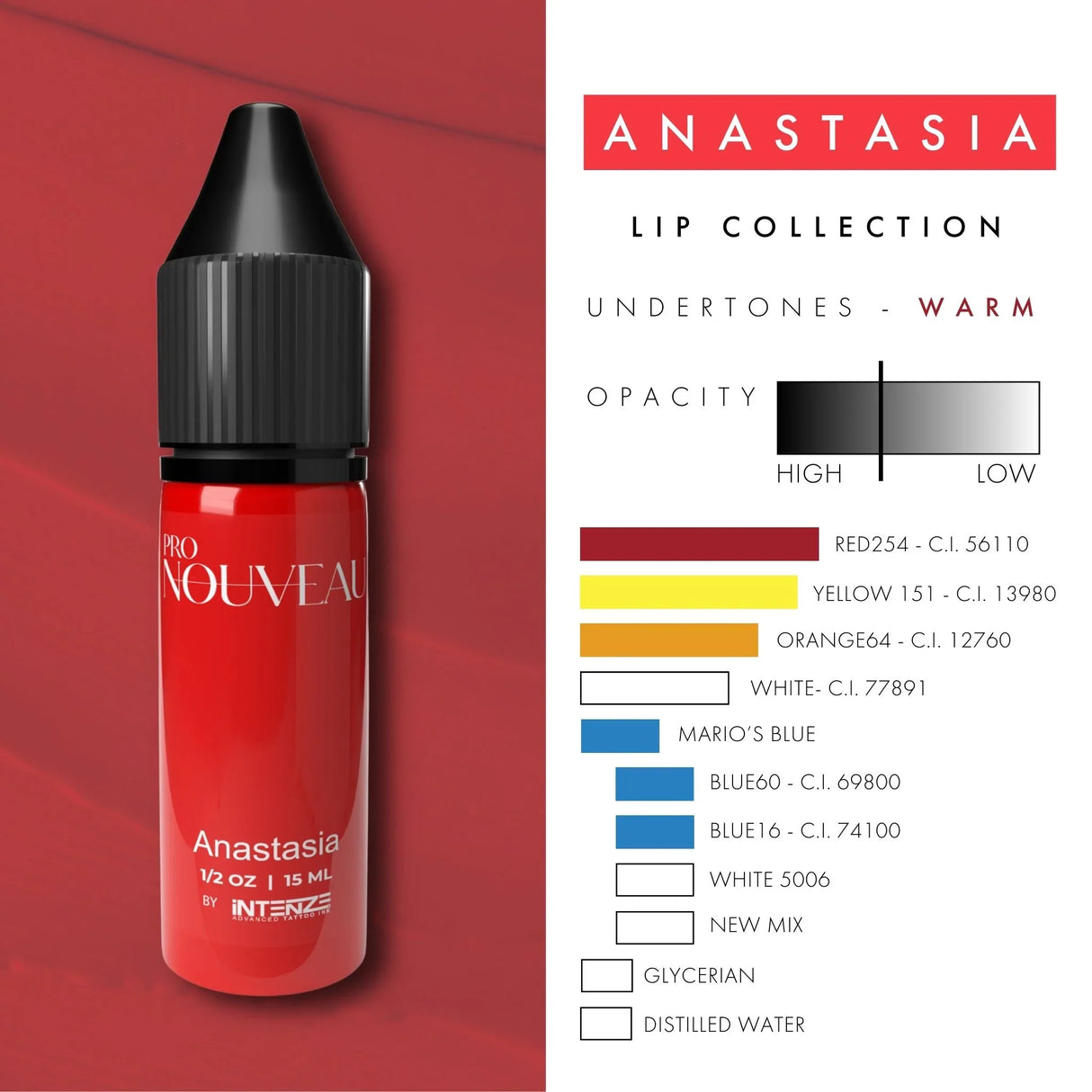 Pro Nouveau Lip Pigments By Intenze Anastasia 15ml - BVShop
