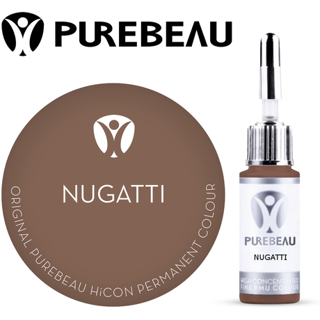 Purebeau Nugatti 10ml HiCON, φιάλη χρωστικής φρυδιών και δείγμα χρώματος