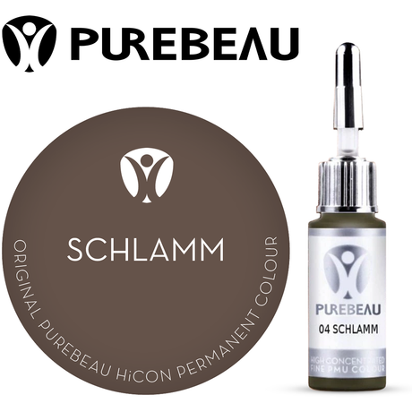Purebeau Schlamm 10ml HiCON, φιάλη χρωστικής φρυδιών και δείγμα χρώματος